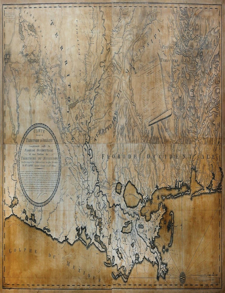 Carte G&eacute;n&eacute;rale du Territoire d'Orl&eacute;ans comprenant aussi la Floride Occidentale et une. Barth&eacute;l&eacute;my Lafon.