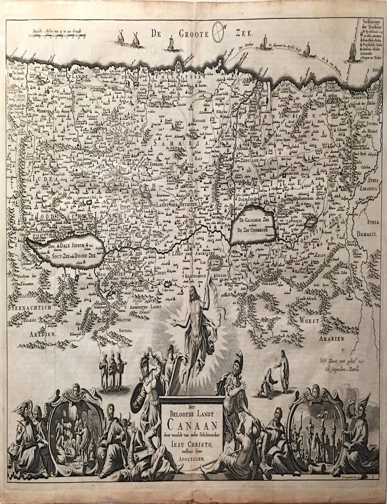 Item #6BD0041 Het Beloofde Landt Canaan Door Wandelt Van Onsen Salichmaecker Iesu Christo, Neffens Syne Apostelen. Daniel Stoopendaal, after Nicolaes Visscher I.