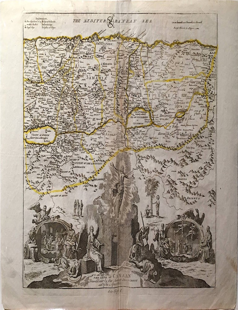 Item #6BD0045 The Land of Canaan Travel&rsquo;d over by Our Saviour Jesus Christ and by His Apostles. Nicolaes Visscher, I., after.