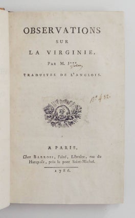Observations sur La Virginie, traduites de l'Anglois