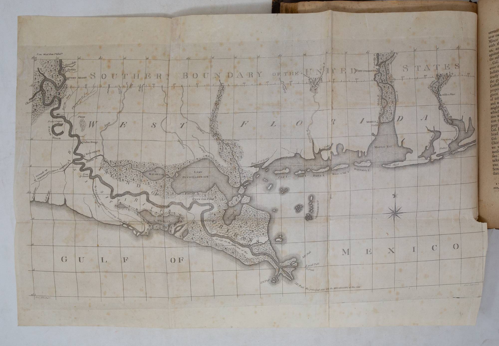 The map of New Orleans and surrounds from Ellicott's 1803 Journal