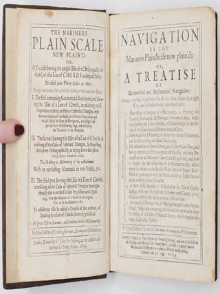 The mariners plain scale new plain'd: or, A treatise shewing the ample Uses of a Circle equally divided, or of a Line of chords and equal Parts, Divided into Three Books or Parts. Being contrived to be had either alone, or with the other Parts. I. The first containing Geometrical Rudiments, and shewing the Uses of a Line of Chords. . . II. The second shewing the Uses of a Line of Chords, in resolving all the Cases of Spherical Triangles, by Projecting the Sphere Orthographically. . . III. The third part shewing the Uses of a Line of Chords, in resolving all the Cases of Spherical Triangles Stereographically that is on the Circular Projection with Dyalling, from three Shadows of a Gnomon on a regular Flat, or by two Shadows, &c. . .