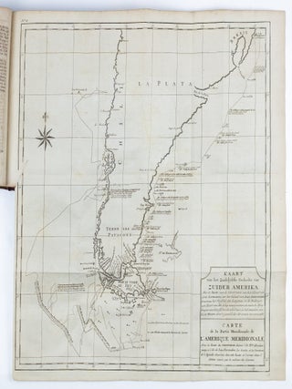 Voyage autour du monde, fait dans les anne&rsquo;es MDCCXL,I,II,III,IV. Par George Anson, presentement Lord Anson, commandant en chef d&rsquo;une escadre envoye&rsquo;e par sa majeste&rsquo; Britannique dans la Mer du Sud. Tir&eacute; des Journaux & autres Papiers de ce Seigneur, & publi&eacute; par Richard Walter, Ma&icirc;tre &egrave;s arts & Chapelain du Centurion dans cette Exp&eacute;dition. Orn&eacute; de Cartes & de Figures en Taille douce. Traduit de Anglois.