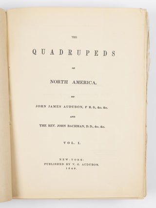 The quadrupeds of North America by John James Audubon, F.R.S., &c. &c. and the Rev. John Bachman, D.D., &c. &c.