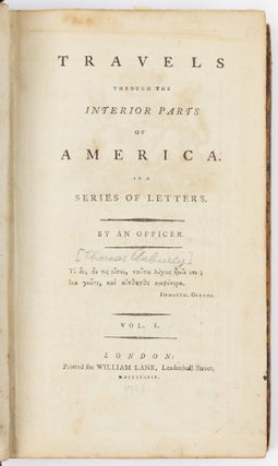 Travels through the interior parts of America in a series of letters by an officer