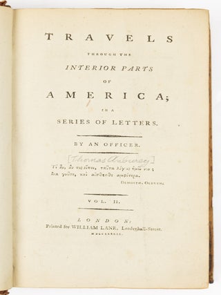 Travels through the interior parts of America in a series of letters by an officer