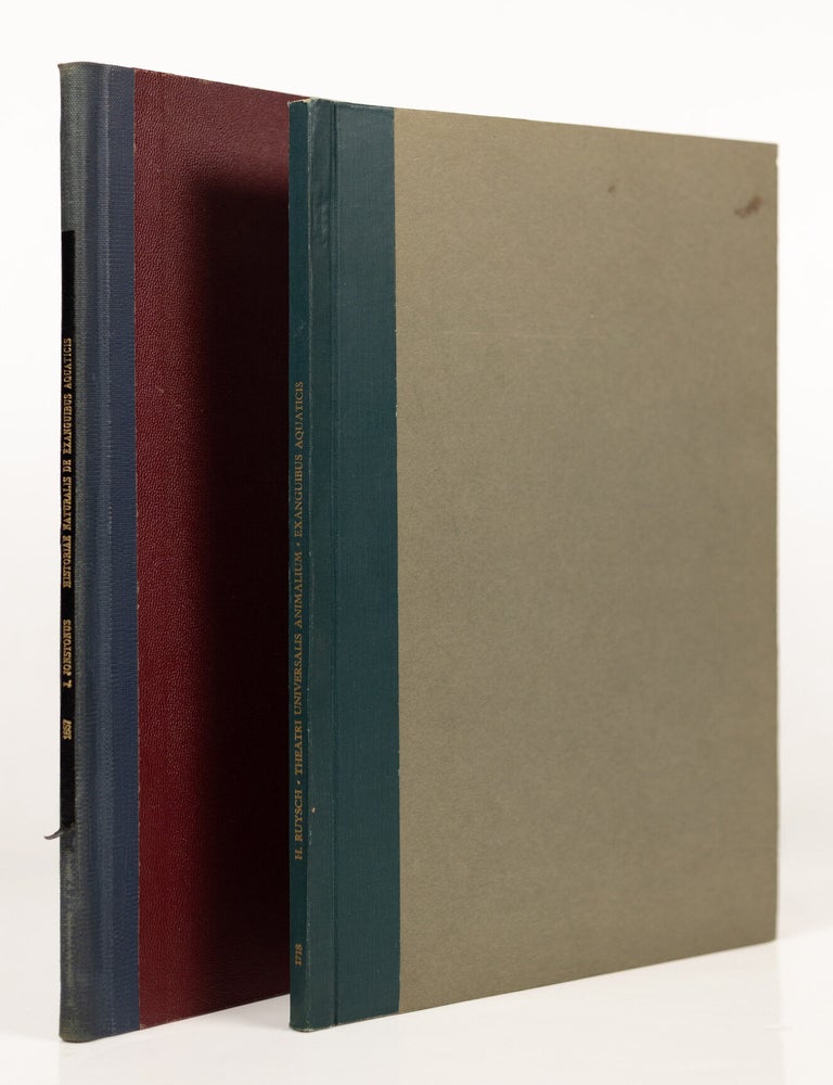Item #GRM0070 Histori&aelig; naturalis De exanguibus aquaticis libri iv. Cum figuris &AElig;neis. Joannes Jonstonus Med. D. concinnavit WITH Theatri universalis animalium pars quarta sive histori&aelig; naturalis de exanguibus aquaticis libri iv. Cum Enumeratione Morborum quibus Medicamina ed his Animalibus petuntur, ac Notitia Animalium, ex quibus vicissim Remedia pr&aelig;stantissima possunt capi, cura Henrici Ruysch, M.D. John Jonston, Hendrik Ruysch.