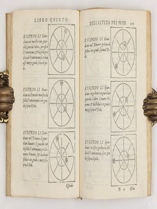 Arte del navigare dell&rsquo;eccel. Dottor Pietro da Medina. Nella quale copiosamente si tratta tutto quello, che appartiene alla Nauigatione, e fua cognitione. In oltre le regole, dichiarationi, noui secreti, & auisi necessarii al nauigare. Opera vtile, non solo &agrave; Nauiganti, ma ancora &agrave; tutti quelli, che si dilettano di quest&rsquo;Arte. Di nouo ampliata, & correta. Al Molto Illustre Sign. Antonio Santini Dedicata. Con privilegio.