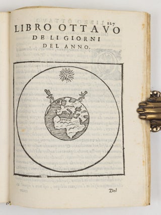 Arte del navigare dell&rsquo;eccel. Dottor Pietro da Medina. Nella quale copiosamente si tratta tutto quello, che appartiene alla Nauigatione, e fua cognitione. In oltre le regole, dichiarationi, noui secreti, & auisi necessarii al nauigare. Opera vtile, non solo &agrave; Nauiganti, ma ancora &agrave; tutti quelli, che si dilettano di quest&rsquo;Arte. Di nouo ampliata, & correta. Al Molto Illustre Sign. Antonio Santini Dedicata. Con privilegio.