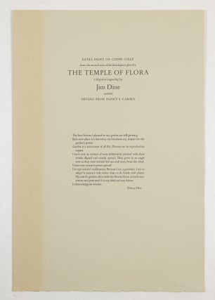 The temple of flora: Twenty-eight drypoint-engravings by Jim Dine with botanical notes compiled and poetry selected by Glenn Todd & Nancy Dine.