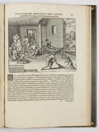 Americ&aelig; pars quinta. Nobilis & admiratione plena Hieronymi Bezoni Mediolanensis Hia: secund&aelig; sectionis Hispanorum, tum in Nigrittas seruos suos, tum in Indos crudelitatem, Gallorumq piratarū de Hispanis toties reporata spolia; Aduentū item Hispanorū in Novam Indi&aelig; continentis Hispaniam, eorumq, contra incolas eius regionis s&aelig;uitiam explicans. Addita ad singula sere Capira scholia, in quibus res Indi&aelig; luculenter exponuntur. Accessit pr&aelig;terea Tabula Chorographica Nov&aelig; Hispani&aelig; in India Occidentali.