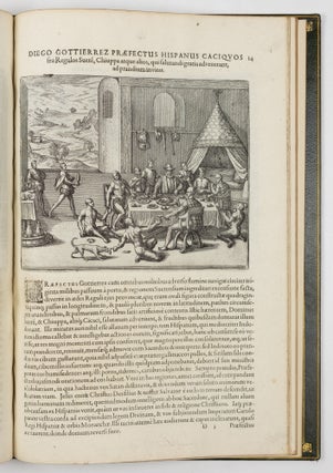 Americæ pars quinta. Nobilis & admiratione plena Hieronymi Bezoni Mediolanensis Hia: secundæ sectionis Hispanorum, tum in Nigrittas seruos suos, tum in Indos crudelitatem, Gallorumq piratarū de Hispanis toties reporata spolia; Aduentū item Hispanorū in Novam Indiæ continentis Hispaniam, eorumq, contra incolas eius regionis sæuitiam explicans. Addita ad singula sere Capira scholia, in quibus res Indiæ luculenter exponuntur. Accessit præterea Tabula Chorographica Novæ Hispaniæ in India Occidentali.