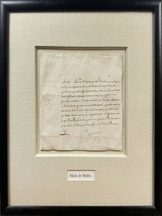 Item #JLR0242 Letter signed, perhaps to Domenico Toschi. Marie de' Medici