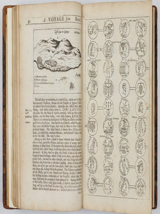 A Journey into Greece, by George Wheler Esq; In Company of Dr Spon of Lyons. In Six Books. Containing I. A Voyage from Venice to Constantinople. II. An Account of Constantinople and the Adjacent Places. III. A Voyage through the Lesser Asia. IV. A Voyage from Zant through several Parts of Greece to Athens. V. An Account of Athens. VI. Several Journeys from Athens, into Attica, Corinth, Boeotia, &c. With variety of Sculptures. BOUND WITH The history of the city and state of Geneva, From its First Foundation to this present Time. Faithfully Collected from several Manuscripts of Jacobus Gothofredus, Monsieur Chorier, and Others. By Isaac Spon, doctor of physick, and one of the fellows of the colledge of Lyons. . .