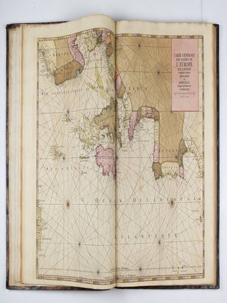 Le Neptune Fran&ccedil;ois, ou atlas nouveau des cartes marines. Lev&eacute;es et grav&eacute;es par ordre expr&eacute;s dur Roy. Pour l'usage de ses arm&eacute;es de Mer. Dans lequeul on voit la description exacte de toutes les C&ocirc;tes de la Mer Oceane, & de la Mer Baltique depuis la Norwege jusques au Detroit de Gibraltar. O&ugrave; sont exactement marqu&eacute;es les routes qu'il faut tenir, les Bancs de sables, Rochers & Brasses d'eau; & generalement tout ce qui concerne la Navigation. Le tout fait sur les observations & l'experience des plus habiles Ingenieurs & Pilotes. Reveu & mis en ordre par les Sieurs Pene, Cassini & autres BOUND WITH Cartes Marines a l'usage des arm&eacute;es du roy de la Grande Bretagne. Faites sur les Memoires les plus nouveaux, des plus experts Ingenieurs & Pilotes, & enrichies des profils des plus fameux Ports de Mer & villes Maritimes de l'Europe. . .
