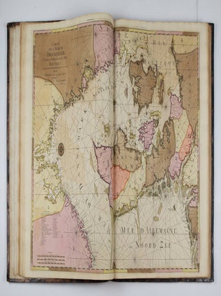 Le Neptune Fran&ccedil;ois, ou atlas nouveau des cartes marines. Lev&eacute;es et grav&eacute;es par ordre expr&eacute;s dur Roy. Pour l'usage de ses arm&eacute;es de Mer. Dans lequeul on voit la description exacte de toutes les C&ocirc;tes de la Mer Oceane, & de la Mer Baltique depuis la Norwege jusques au Detroit de Gibraltar. O&ugrave; sont exactement marqu&eacute;es les routes qu'il faut tenir, les Bancs de sables, Rochers & Brasses d'eau; & generalement tout ce qui concerne la Navigation. Le tout fait sur les observations & l'experience des plus habiles Ingenieurs & Pilotes. Reveu & mis en ordre par les Sieurs Pene, Cassini & autres BOUND WITH Cartes Marines a l'usage des arm&eacute;es du roy de la Grande Bretagne. Faites sur les Memoires les plus nouveaux, des plus experts Ingenieurs & Pilotes, & enrichies des profils des plus fameux Ports de Mer & villes Maritimes de l'Europe. . .