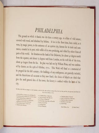 The City of Philadelphia, in the State of Pennsylvania North America; as it appeared in the Year 1800 Second Edition 1804. Consisting of twenty Copper-Plates Drawn and Engraved by W. Birch Enamel Painter