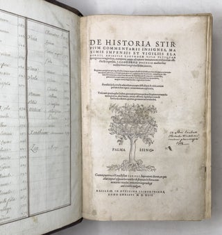 De historia stirpium commentarii insignes, maximis impensis et vigiliis elaborati, adiectis earundem vivis plusquam quingentis imaginibus, nunquam antea ad naturæ imitationem artificiosius effictis & expressis, Leonharto Fuchsio medico hac nostra ætate longè clarissimo, autore. . .