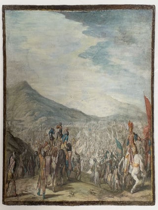 Item #JLR0476 Battle, perhaps Tancred attacking the Saracen host. Johann Wilhelm Baur