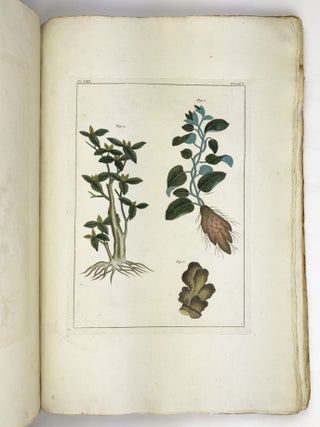 Herbier ou collection des plantes medicinales de la Chine D'apr&egrave;s un Manuscrit peint et unique qui se trouve dans la Bibliotheque de l'Empereur de la Chine, pour servir de suitte a la collection des fleurs qui se cultivent dans les Jardins de la Chine et de l'Europe. Dirig&eacute; par les Soins de M.r Buc'hoz, M&eacute;decin de Monsieur