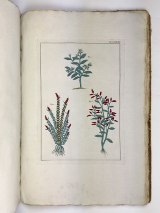Herbier ou collection des plantes medicinales de la Chine D'apr&egrave;s un Manuscrit peint et unique qui se trouve dans la Bibliotheque de l'Empereur de la Chine, pour servir de suitte a la collection des fleurs qui se cultivent dans les Jardins de la Chine et de l'Europe. Dirig&eacute; par les Soins de M.r Buc'hoz, M&eacute;decin de Monsieur
