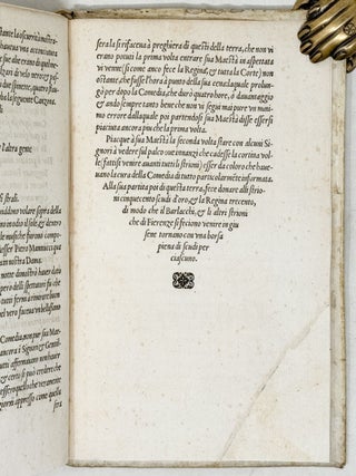 La Magnifica et triumphale entrata del Christianiss. Re di Francia Henrico secondo di questo nome fatta nella novile & antiqua Citt&agrave; di Lyone &agrave; luy & &agrave; la sua serenissima consorte Chaterina alli 21. di Septemb. 1548. Colla particulare descritione della Comedia che fece recitare la Natione Fiorentina &agrave; richiesta di sua Maesta Christiani&szlig;ima