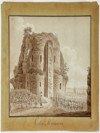 Six ink-and-wash paintings over etched lines from his series "Journées pittoresques des édifices antiques dans les environs de Rome"