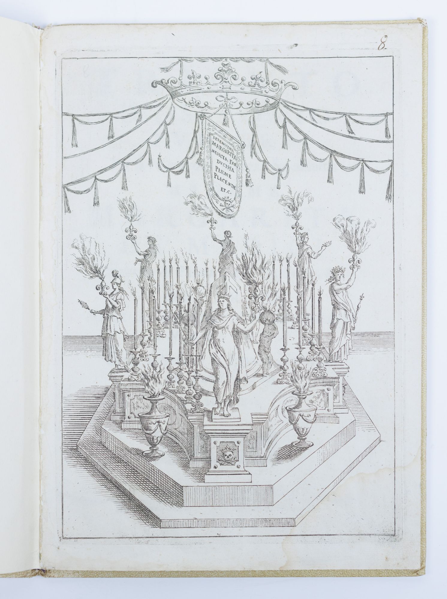 An engraving of the altar at the funeral of Margherita de' Medici