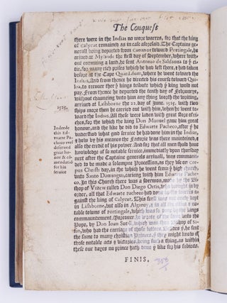 The first Booke of the historie of the Discouerie and Conquest of the East Indias,