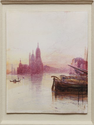 Item #JLR0606 Santa Maria della Salute, seen at sunset from the Riva degli Schiavoni. Edward Lear