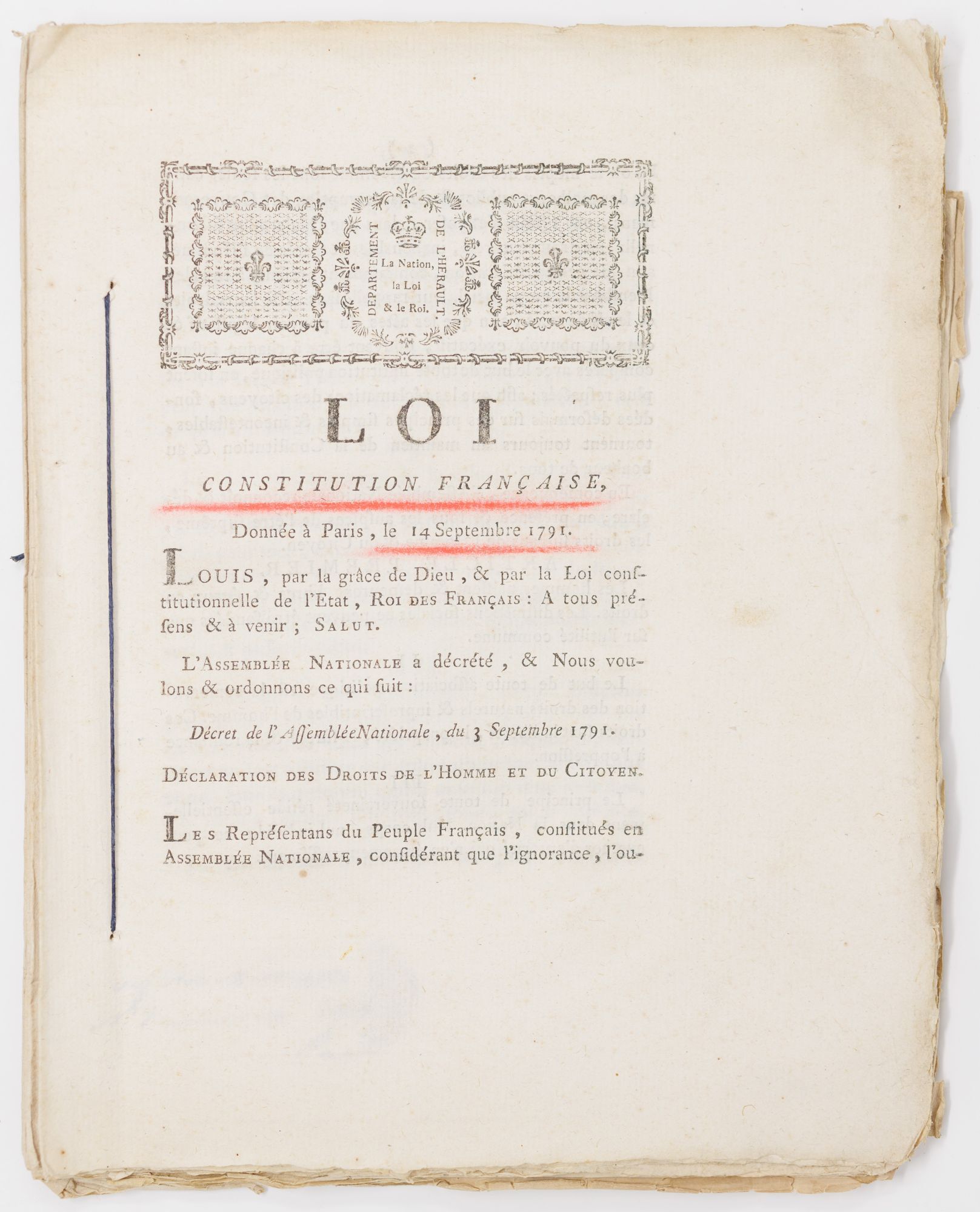 The first French Constitution (1791) The first French Constitution (1791)