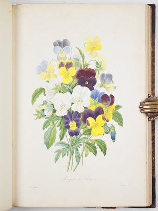 Choix des plus belles fleurs prises dans diff&eacute;rentes familles du r&egrave;gne v&eacute;g&eacute;tal et de quelques branches des plus beaux fruits group&eacute;es quelquefois, et souvent anim&eacute;es par des insectes et des papillons grav&eacute;es, imprim&eacute;es en couleur et retouch&eacute;es au pinceau avec un soin qui doit r&eacute;pondre de leur perfection d&eacute;di&eacute; a LL. AA. RR. les Princesses Louise et Marie d&rsquo;Orl&eacute;ans par P. J. Redout&eacute; Chevalier de la L&eacute;gion d&rsquo;Honneur. . .