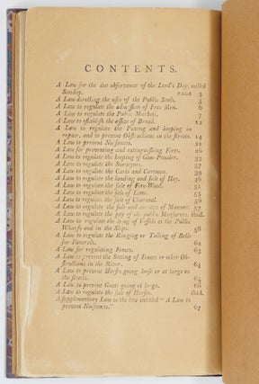 Laws and ordinances, ordained and established by the Mayor, Aldermen and Commonalty of the City of New-York, in common council convened; for the Good RULE and GOVERNMENT of the inhabitants and residents of the said city. Passed and Published the first day of May, 1797, in the eighth year of the Mayoralty of Richard Varick, Esquire