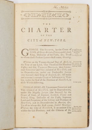 The Charter of the City of New-York