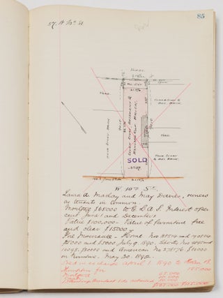 Illustrated manuscript real estate ledger for New York, New Jersey, Colorado, Missouri, Illinois etc.