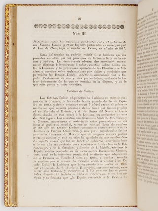 Memoria sobre las negociaciones entre Espa&ntilde;a y los Estados-Unidos de Am&eacute;rica, que dieron motivo al tratado de 1819, con una noticia sobre la estadistice de aquel pais. Acompa&ntilde;a un Ap&eacute;ndice que contiene documentos importantes para mayor ilustracion del asunto. Por D. Luys de Onys, Ministro plenipotenciario que fu&eacute; cerca de aquella rep&uacute;blica y actual Embajador de S. M. C. en la c&oacute;rte de N&aacute;poles