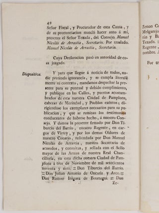 Real c&eacute;dula de S. M. y se&ntilde;ores del consejo, en que se manda observar y guardar el Tratado de Amistad, L&iacute;mites y Navegacion concluido, y ratificado entre su Real Persona, y los Estados Unidos de Am&eacute;rica
