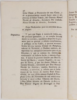 Real cédula de S. M. y señores del consejo, en que se manda observar y guardar el Tratado de Amistad, Límites y Navegacion concluido, y ratificado entre su Real Persona, y los Estados Unidos de América