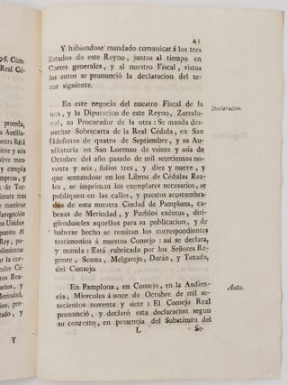 Real c&eacute;dula de S. M. y se&ntilde;ores del consejo, en que se manda observar y guardar el Tratado de Amistad, L&iacute;mites y Navegacion concluido, y ratificado entre su Real Persona, y los Estados Unidos de Am&eacute;rica