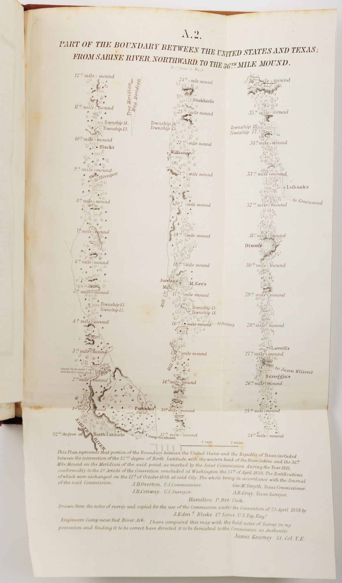 A map from the 1842 Senate survey of the U.S.-Texas border
