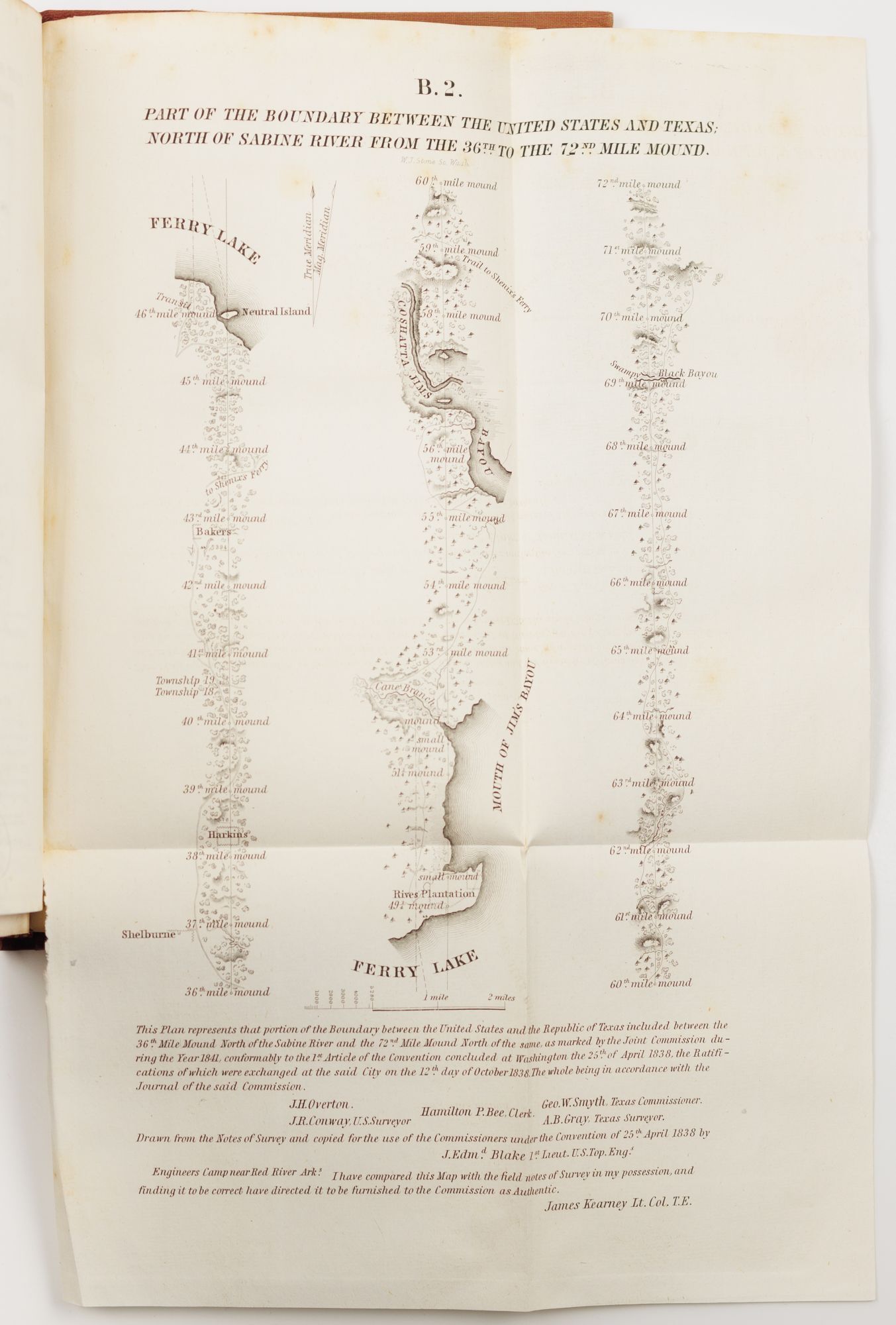 A map from the 1842 Senate survey of the U.S.-Texas border