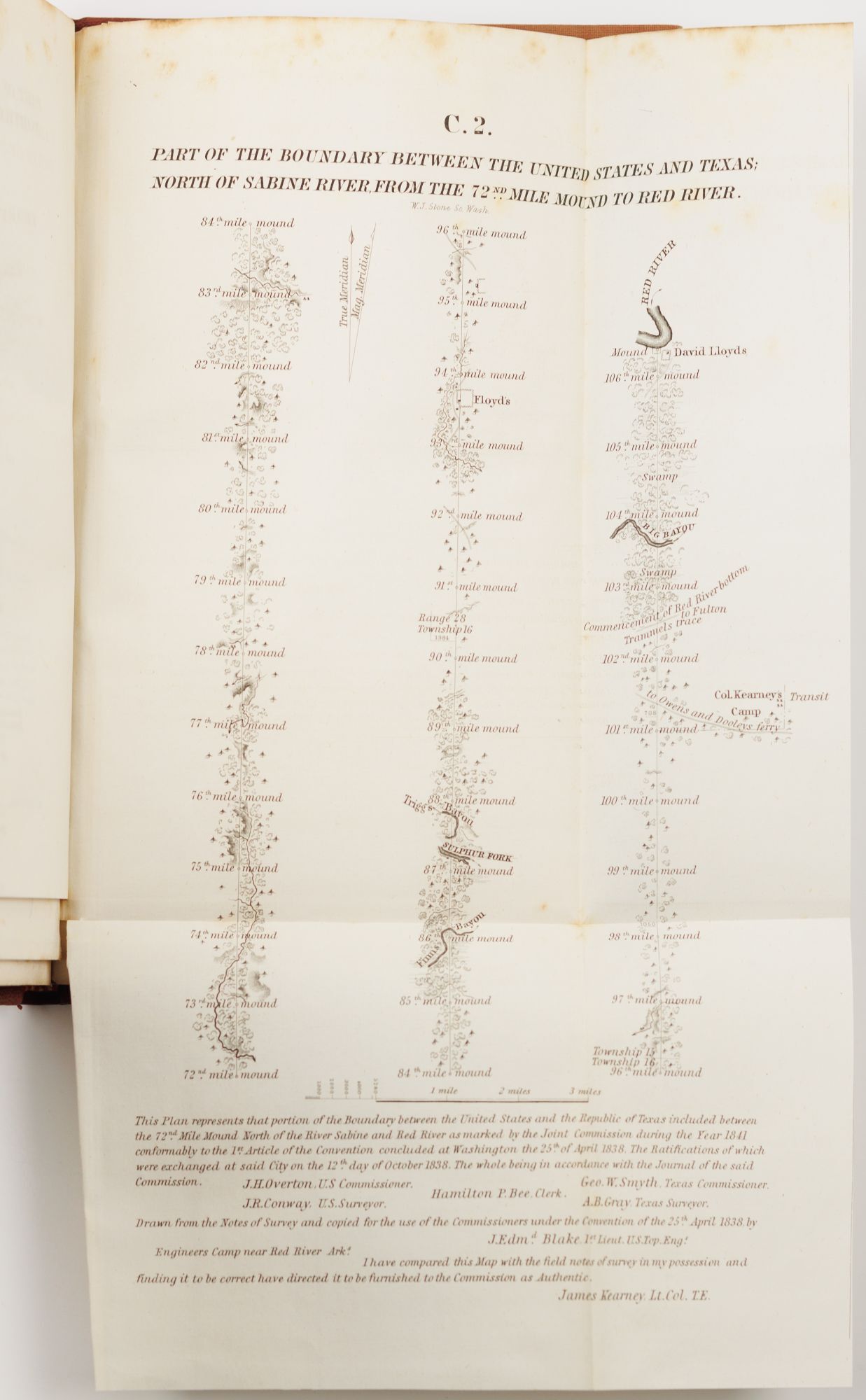 A map from the 1842 Senate survey of the U.S.-Texas border