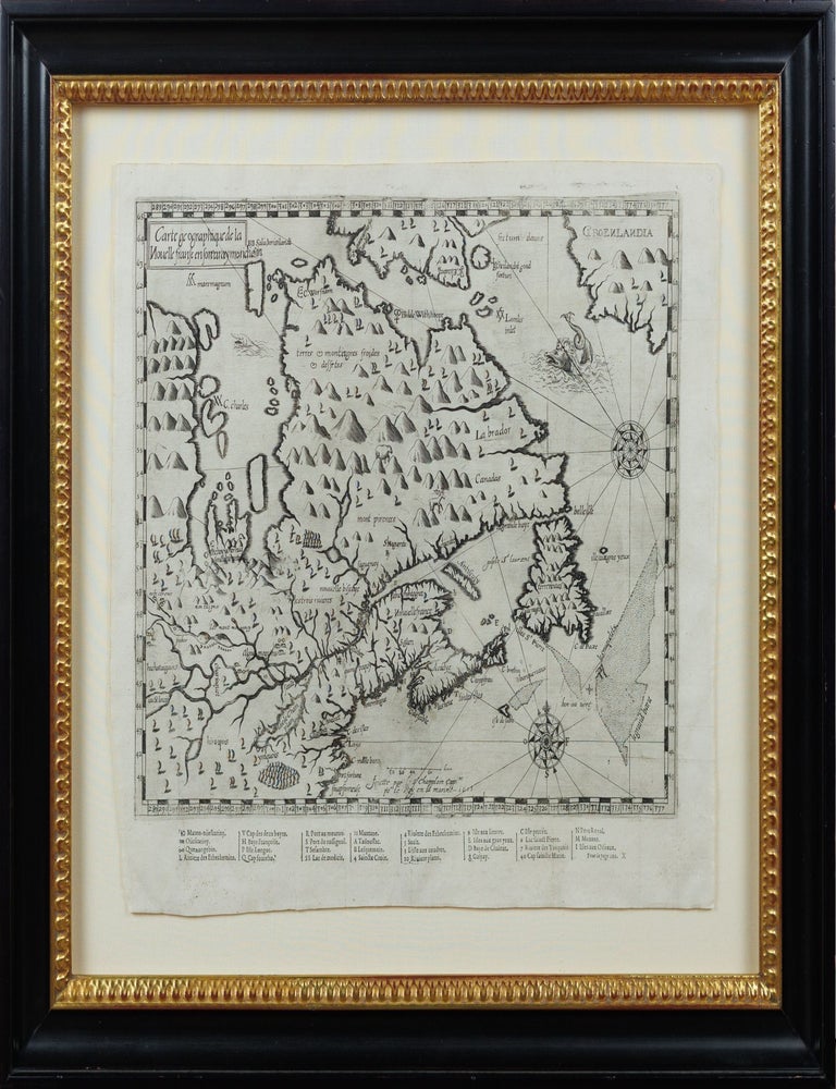 Item #JLR0687 Carte geographique de la Nouelle franse en son vray meridiein. Sieur de Champlain, Samuel.