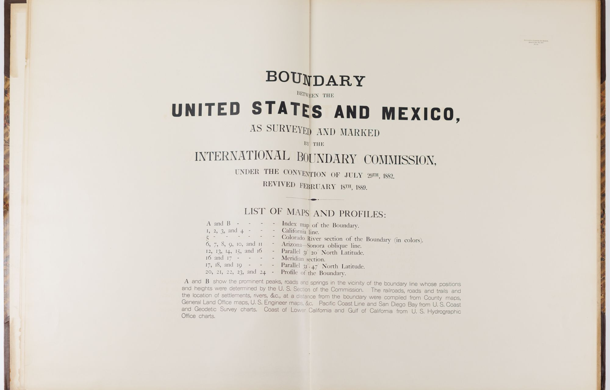 The title-page of the 1898-1899 International Boundary Commission Survey of the U.S.-Mexico border