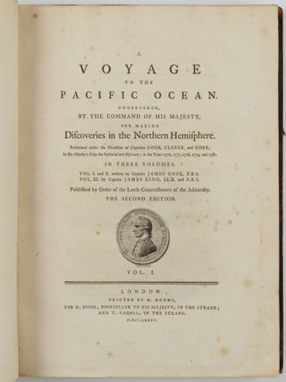 The three voyages of Captain Cook: FIRST: An account of the voyages&hellip; for making Discoveries in the Southern Hemisphere. . .; SECOND: A voyage towards the South Pole, and round the world&hellip;; THIRD: A voyage to the Pacific Ocean. . . for making Discoveries in the Northern Hemisphere