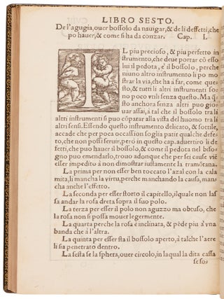 L'arte del navegar, in laqual si contengono le regole, dechiarationi, secreti, & auisi, alla bona nauegation necessarij. Composta per l&rsquo;Eccel. Dottor M. Pietro da Medina, & tradotta de lingua Spagnola in volgar Italiano, &agrave; beneficio, & utilit&agrave; de ciascadun Nauigante