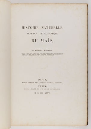 Histoire naturelle, agricole et économique du maïs