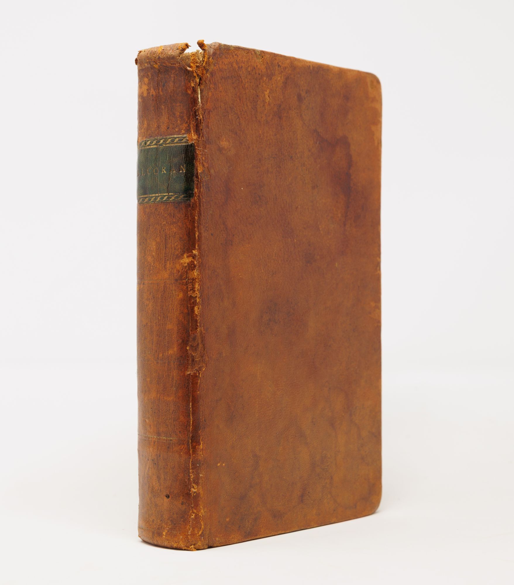 The binding of an 1806 Quran, the first published in America