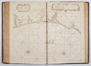 Le Grand & Nouveau miroir ou Flambeau, De la Mer contenant la description de toutes les Costes Marines Occidentalles & Septentrionalles, desmonstrant en plusieurs Cartes tres necessaire tous les ports, fleuves, bayes Rades, profondeurs & bancs chascun tres exactement couché selon leur vraye hauteur pollaire, & pourveu des descouvrements des terres principales, & á quel cours & distance elles sont situées les unes des autres. Jamais Par cidevant si Clairement mis en lumiere & outre ce augmenté & amandé pour le bien & utilité de tous Mariniers & Navigateurs. . . Traduict de Flaman en Francois par Paul Yvounet. De Linprecion De Pierre goos. & Se vant Par Jaques Robin