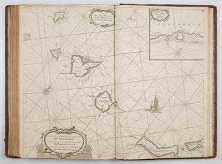 Le Grand & Nouveau miroir ou Flambeau, De la Mer contenant la description de toutes les Costes Marines Occidentalles & Septentrionalles, desmonstrant en plusieurs Cartes tres necessaire tous les ports, fleuves, bayes Rades, profondeurs & bancs chascun tres exactement couché selon leur vraye hauteur pollaire, & pourveu des descouvrements des terres principales, & á quel cours & distance elles sont situées les unes des autres. Jamais Par cidevant si Clairement mis en lumiere & outre ce augmenté & amandé pour le bien & utilité de tous Mariniers & Navigateurs. . . Traduict de Flaman en Francois par Paul Yvounet. De Linprecion De Pierre goos. & Se vant Par Jaques Robin